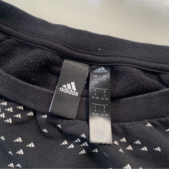 Adidas Women's Black White Winners Badge of Sport Crew Sweatshirt Size Small - Picture 4 of 8